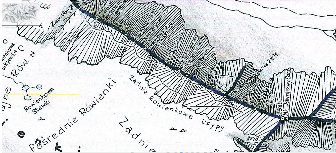 Mapa Jaworowe Turnie